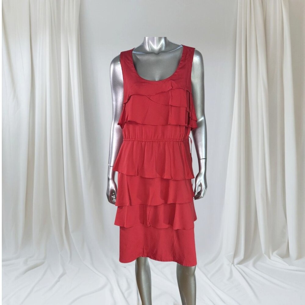 Apt. 9 Red Sleeveless Tiered Ruffle Dress Size 1X